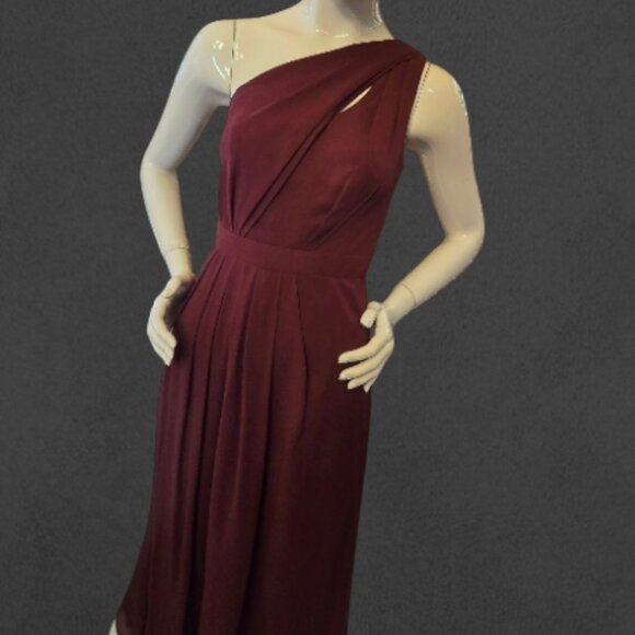 DAVID'S BRIDAL Burgundy Wine Formal Prom Bridesmaid Full  Length Gown sz 2 - Picture 5 of 8